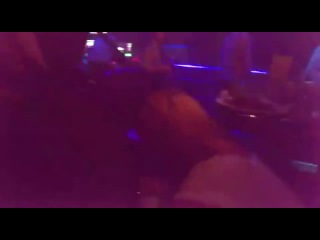 blowjob in a club (visitors are walking around)